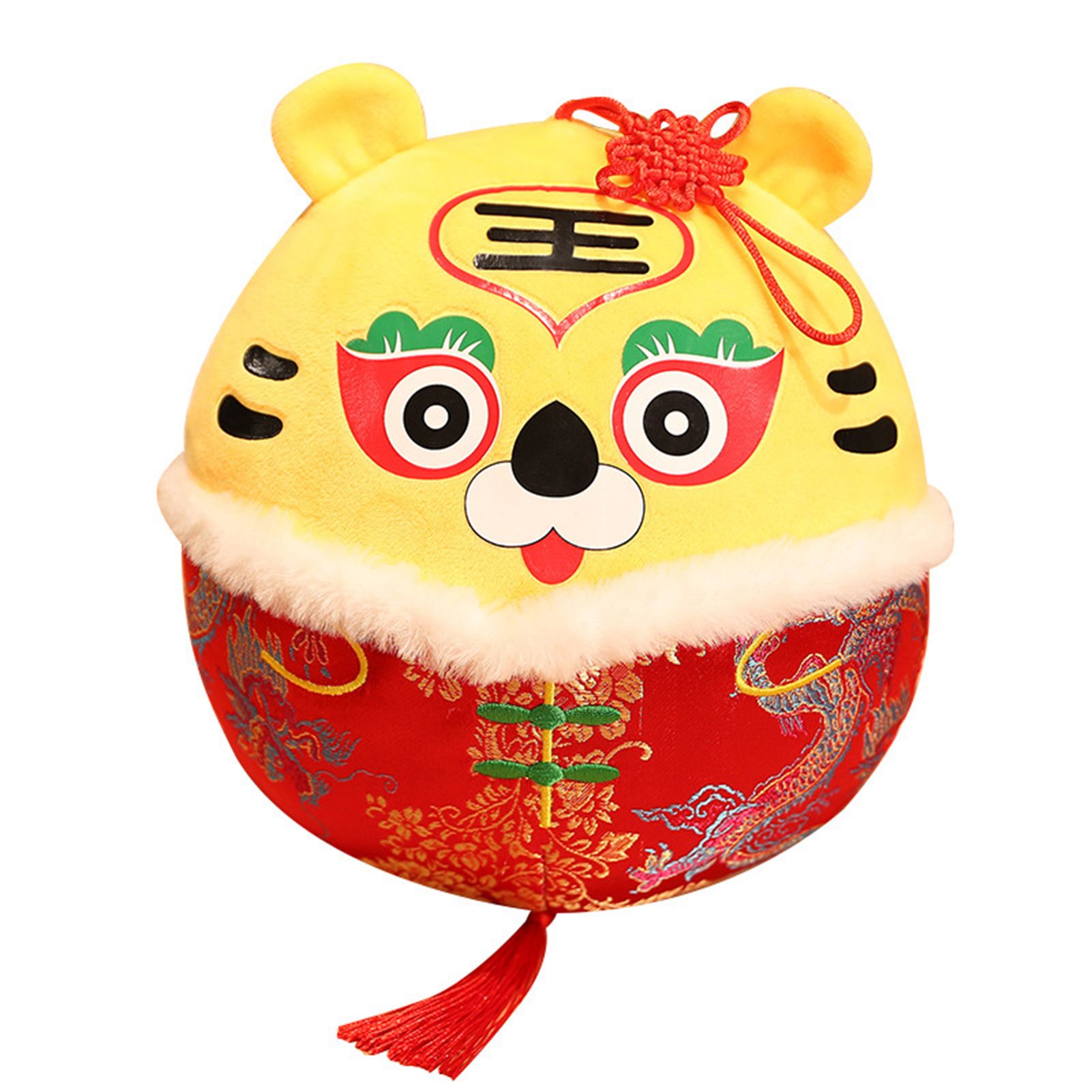 Tiger Mascot Doll Festive Collectable New Year Gift Desktop Ornaments Chinese Zodiac Tiger for Decor