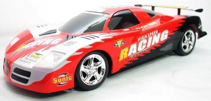 Plastic Remote Control Rechargeable Whisker Racing Toy Car - (Red ,Blue and White)
