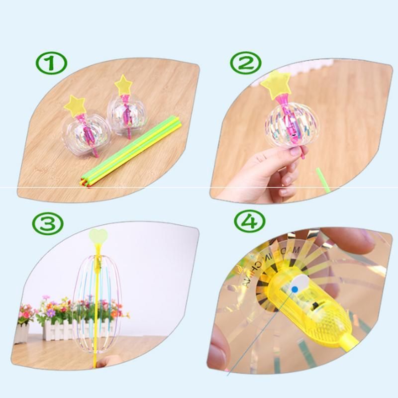Creative Colorful Sparkling Spindle Wand Light Up Spinner Toy for Wedding Party Random Color