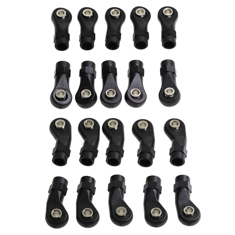 20Pcs M4 Rod End Link Linkage Balls Joint Head for 1/10 RC Car Crawler Axial SCx10 II 90046 TRAxxAS, 10 Pcs C & 10Pcs D