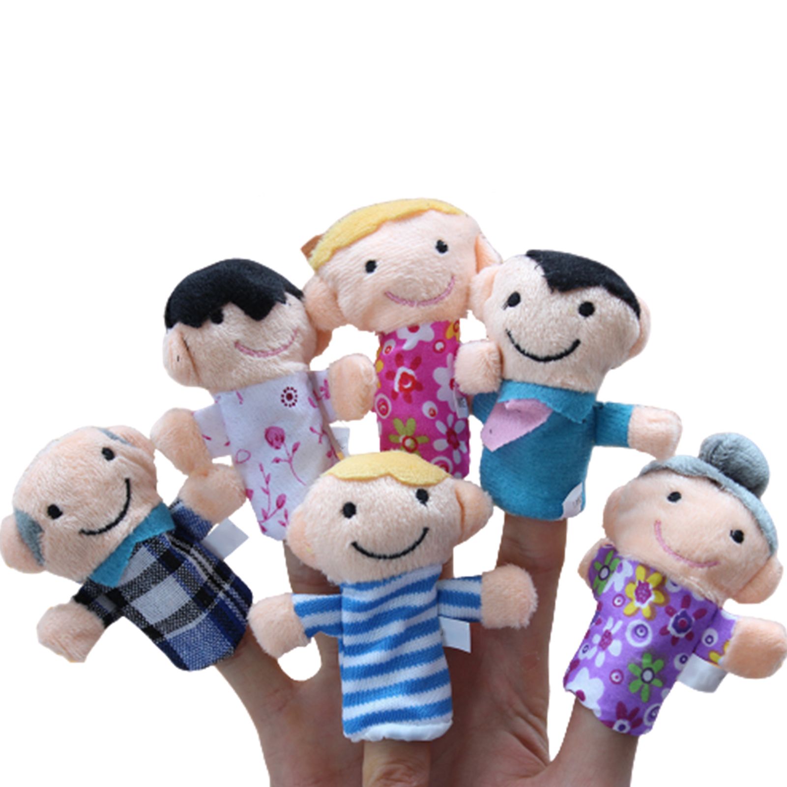 6Pcs Finger Toy Family Members Image Cute Hand Puppet Miniature Size Early Educational Toys for Children