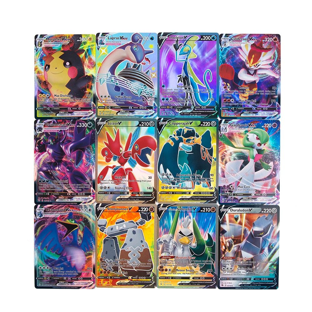 New Combination Pokemon English Version GX EX TAG Team MEGA V VMAX ENERGY Shining Cards No Repeat Game Battle Carte Trading Toy