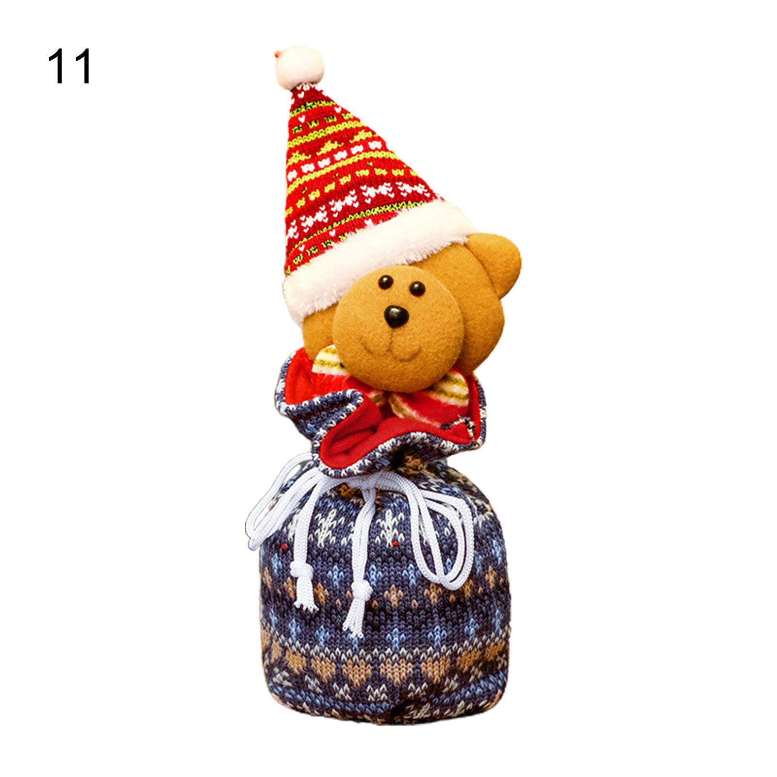 Gifts Pouch Cartoon Drawstring Design Xmas Plush Candy Bag