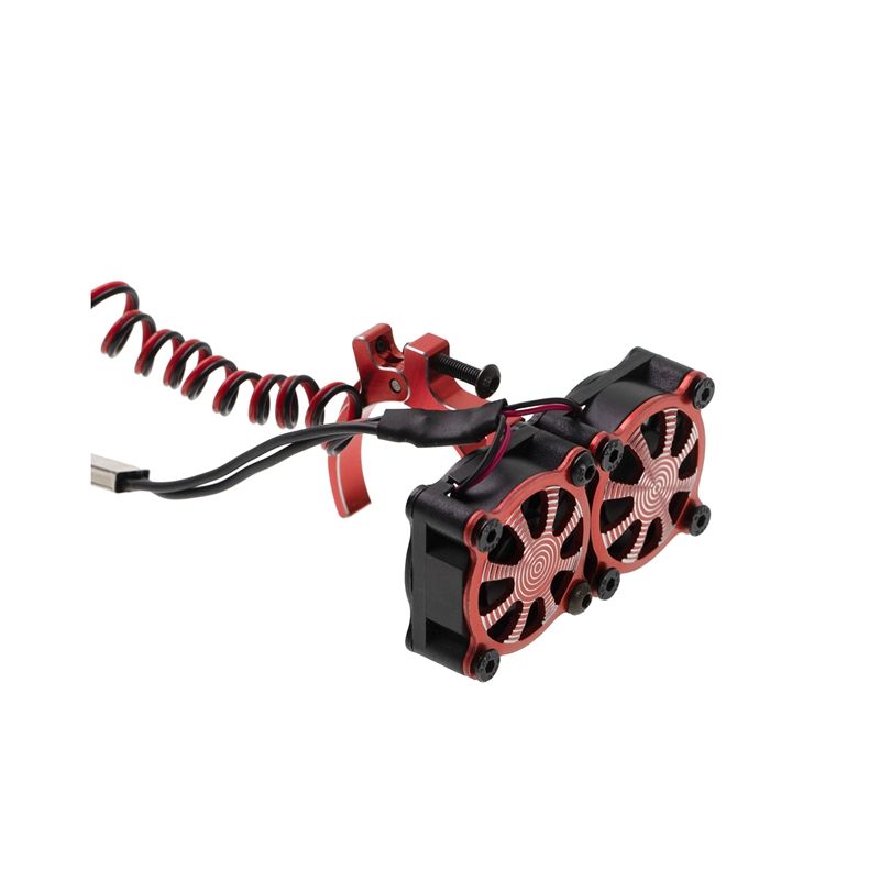 Motor Heatsink Cooling Fan with Thermal Sensor for 540 550 3650 3660 Motors 1/10 RC Car Axial SCX10 Traxxas TRX4,Red ， 540 brushless motor