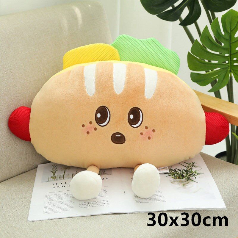 Hot Cute Cartoon Plush Hamburger French Fries Chicken Leg Toy Stuffed Food Popcorn Pizza Pillow Cushion Kids Toys Birthday Gift