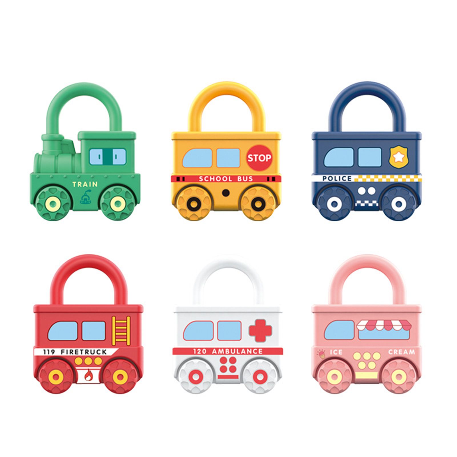 Lock Car Model with Key BPA Free Lock Learning Toy
