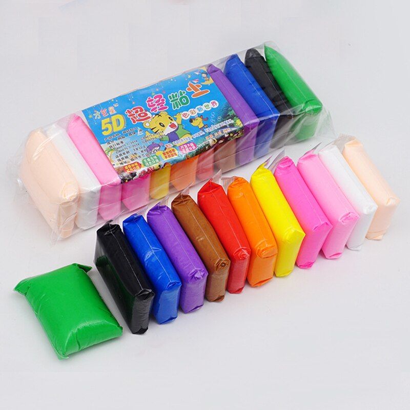 12pcs/lot Clay Polymer Air dry Playdough tools Slime Modelling Light DIY Plasticine Learning kids gift