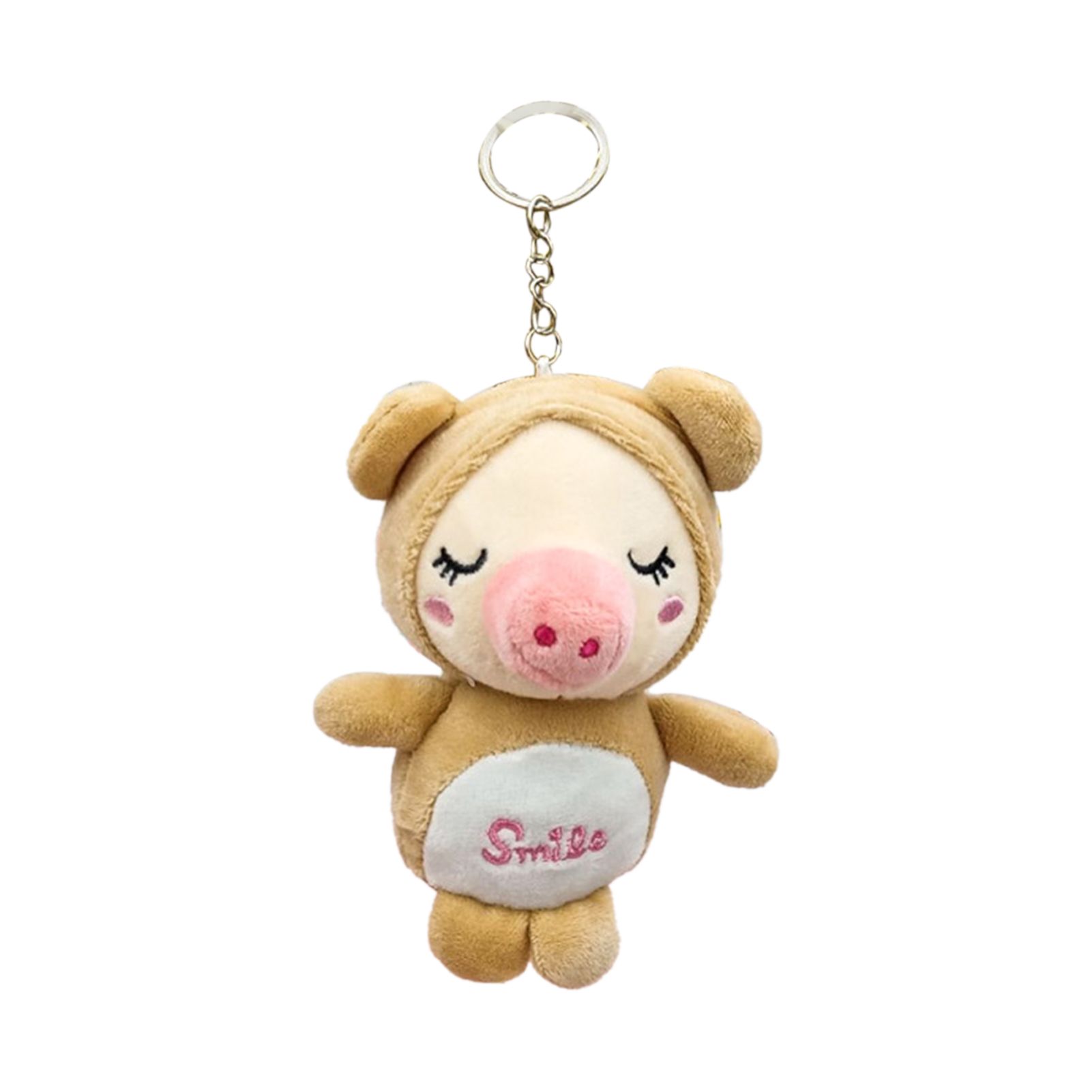 Piggy Keychain Stylish Elastic Creative Plush Dressing Piggy Pendant for Girl
