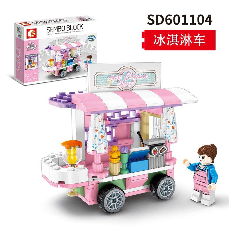 City Street View Mininature Building Blocks Food Shop Retail Store Cafe Restaurant Architecture House Bricks For Children Gifts