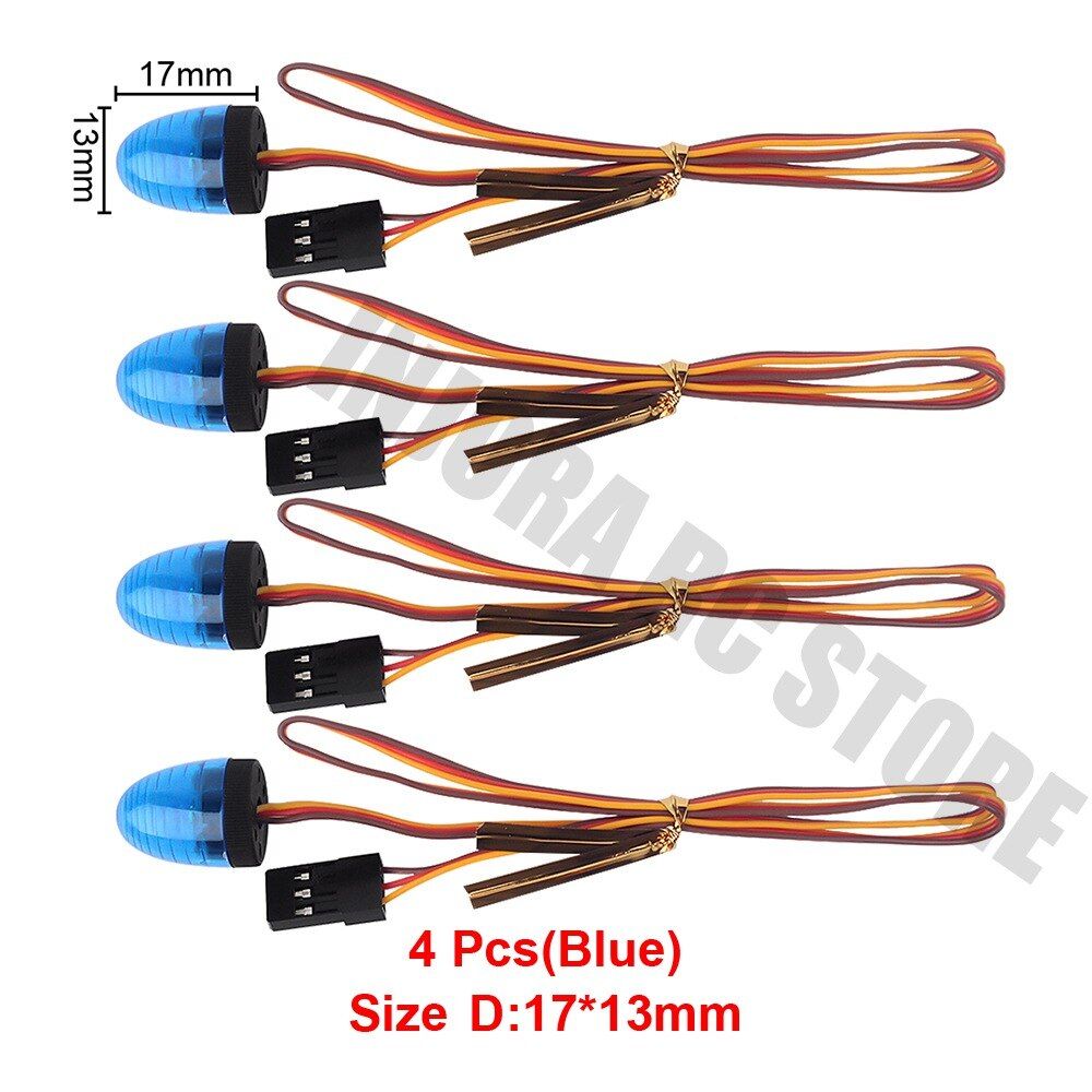4PCS LED Lamp Strobing-blasting/Flashing/Rotating Light 4.8-6V for 1:14 Tamiya Tractor RC Excavator Engineering Truck Car