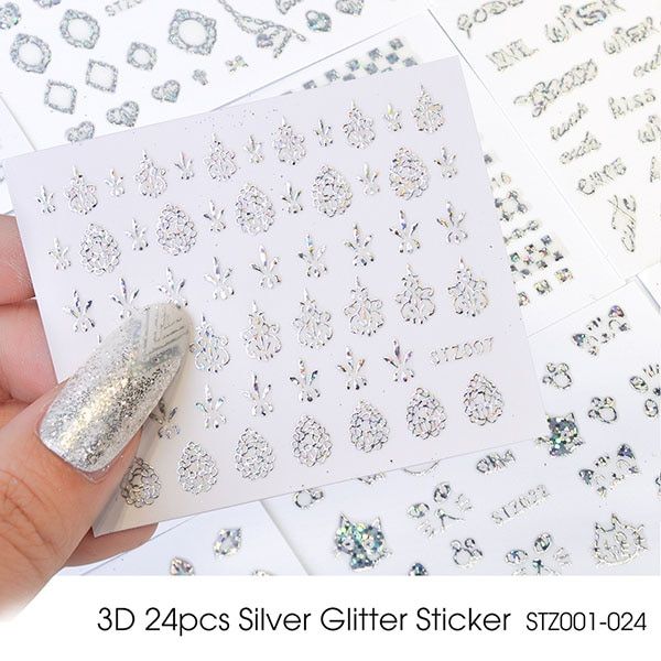 24pc Embossed Blossom Sliders For Nails Tulip Daisy Lavender Water Transfer Nail Sticker Nail Decoration Manicure LESTZ922-957-1