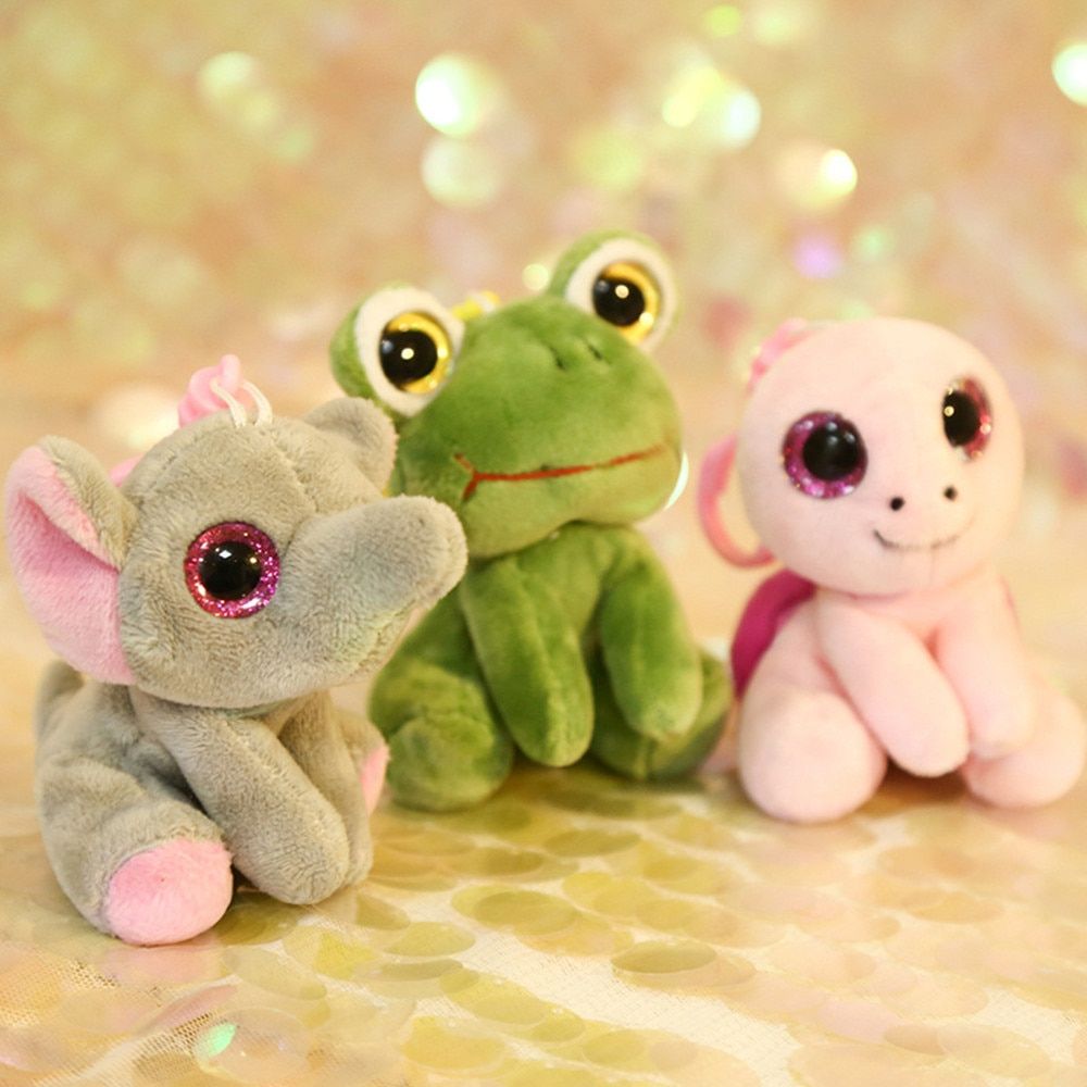 2020 Creative Big Eyes Plush Toy Pendat Soft Animal Frog Elephant Panda Pig Unicorn Keychain Doll for Kids Gift Christmas Gifts