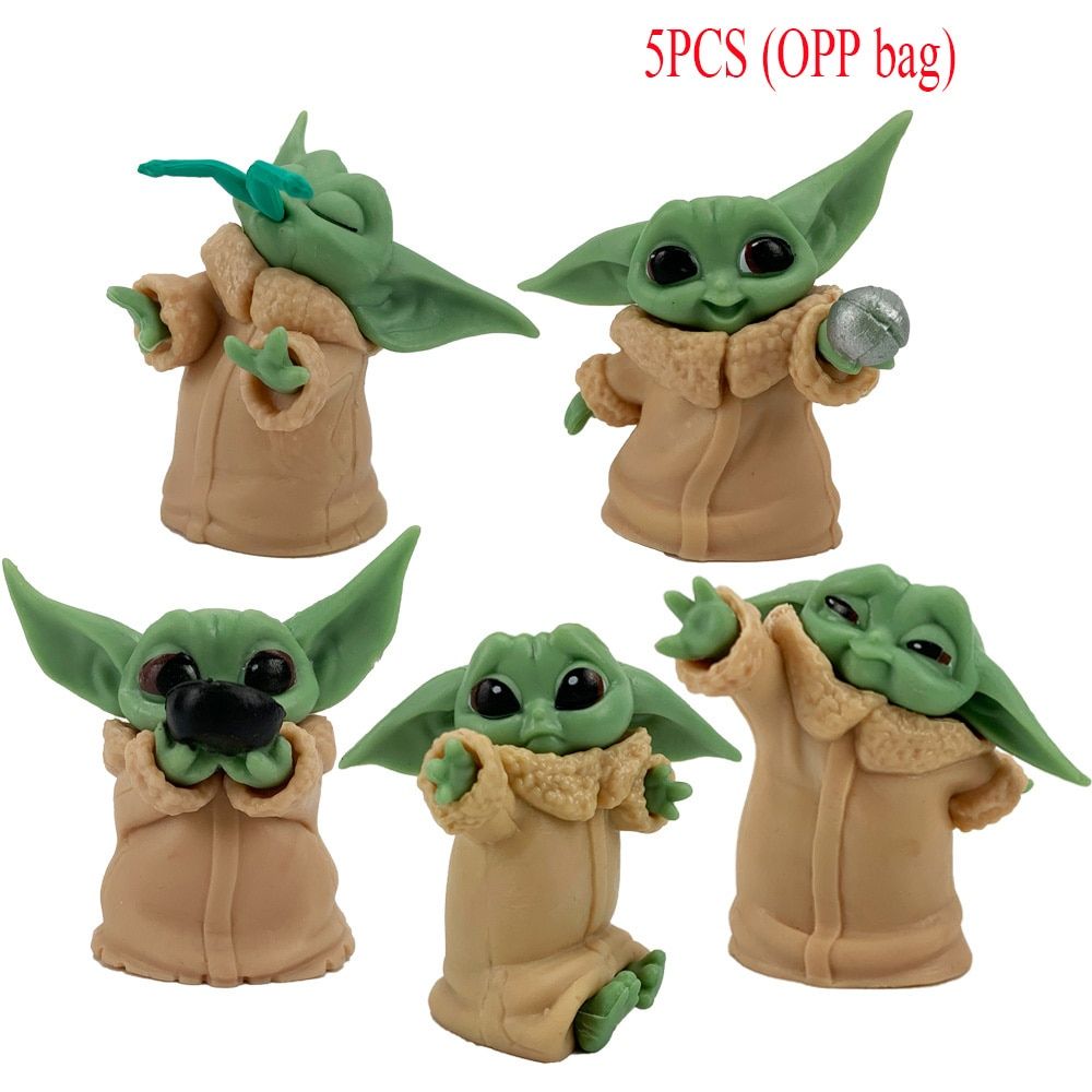 5pcs/set Star Wars Grogu Mandalorian 4-7cm Baby Yoda Bebe Doll Action Yoda Figure Toys Figuras Deco Ornaments Collection Model