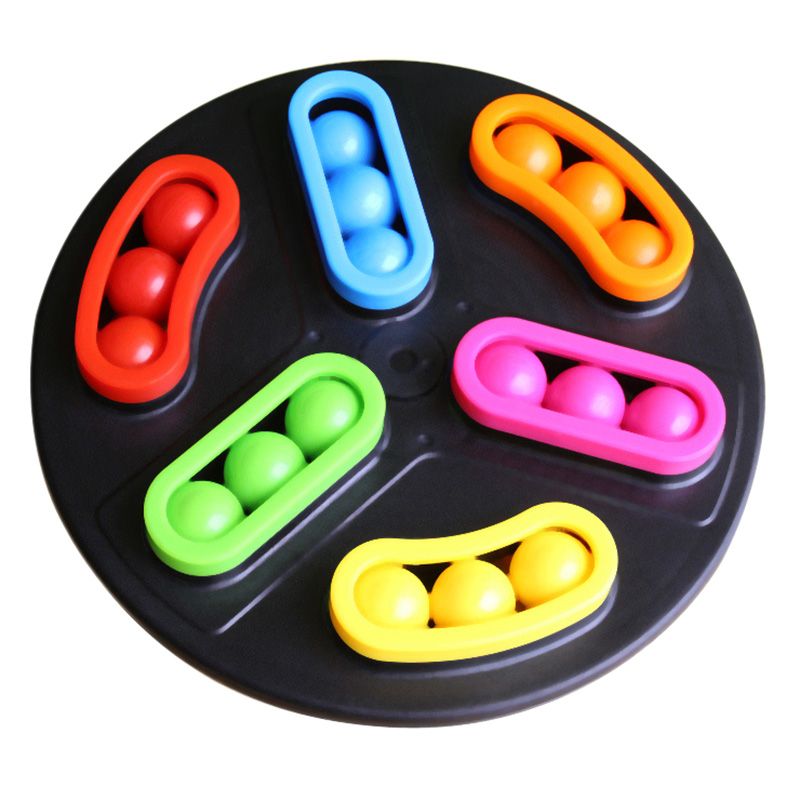 Kids Educational Toys Magic Turntable Spin Beads Round Puzzle Matching Smart Games Brain IQ Challenge Creative Toys