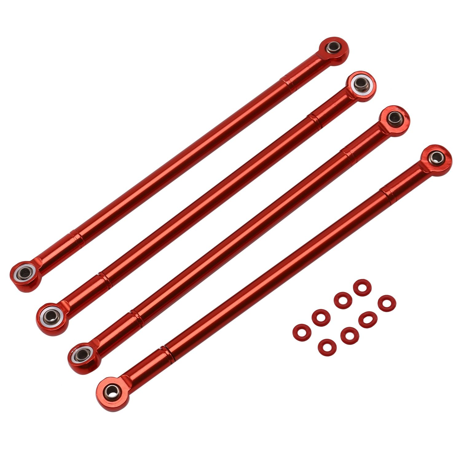4PCS Alloy Round Suspension Link Kit for RC Model Car 1:10 HPI Venture FJ Cruiser Track Parts Red