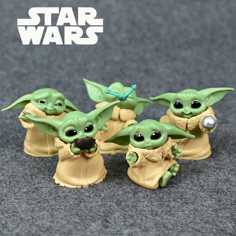 5pcs/set Baby Yoda Grogu Mandalorian Action Figure Toys 4-7cm Yoda Baby Action Toys Star Wars Figuras Kids Toys XGifts