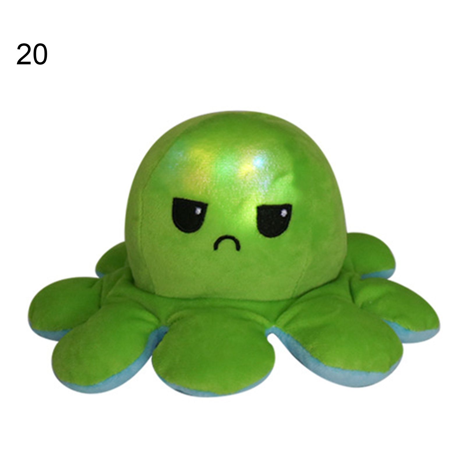 Plush Toy Soft Light Effect Smooth Surface Reversible Flip Stuffed Octopus Lighting Plush Doll for Children