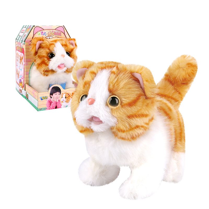 Yfashion Electric Kitty ulation Persian  Walking and Cry Pet Plush oy irls oy Doll