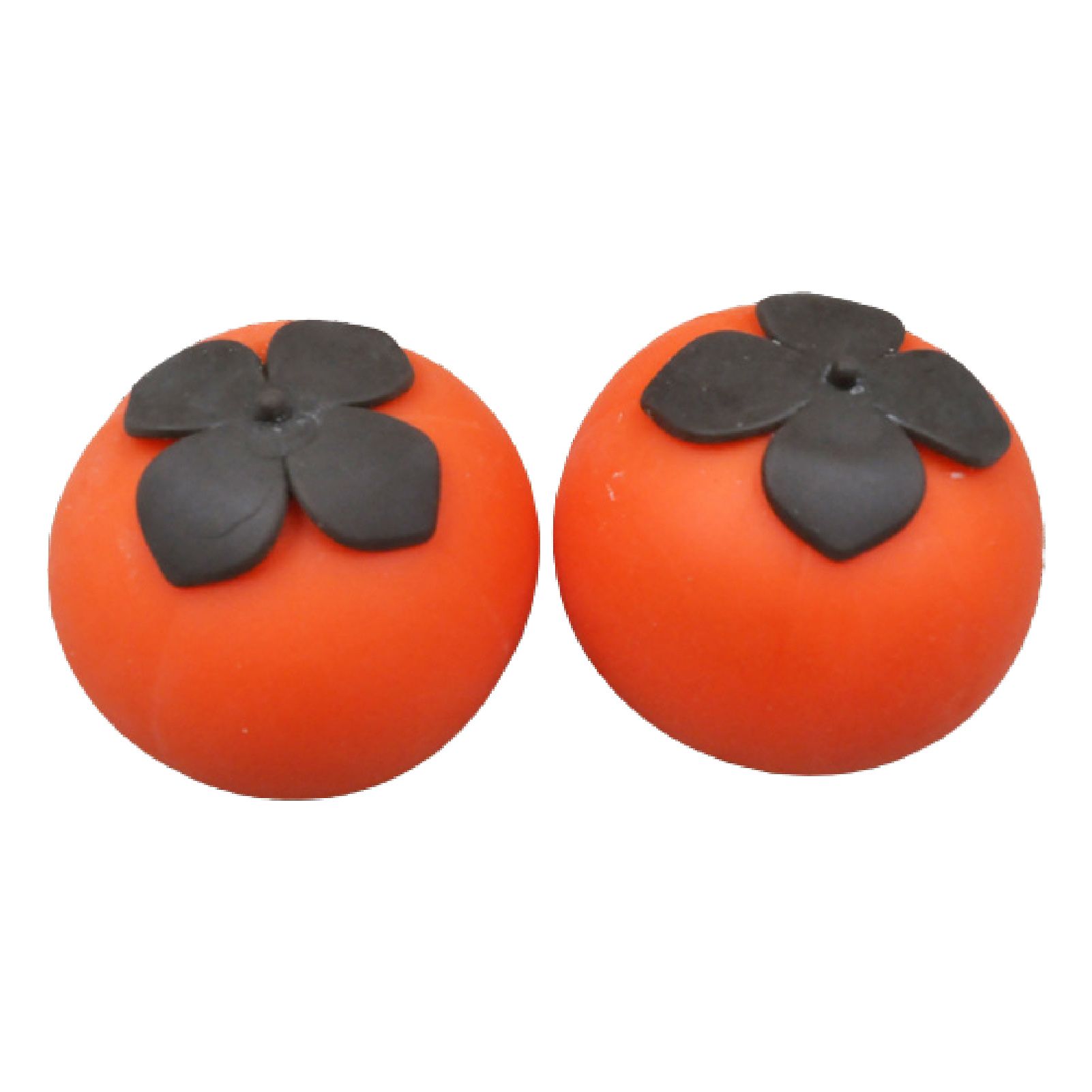 2Pcs Decompression Toy Soft Meticulous Workmanship TPR Rubber Unzip Persimmon Fruit Squeeze Toy for Work