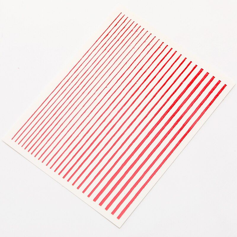 1 Sheet Gold Metal 3D Nail Stickers Lines Multi-size Wave Strip Nail Transfer Foil Nail Decoration Design