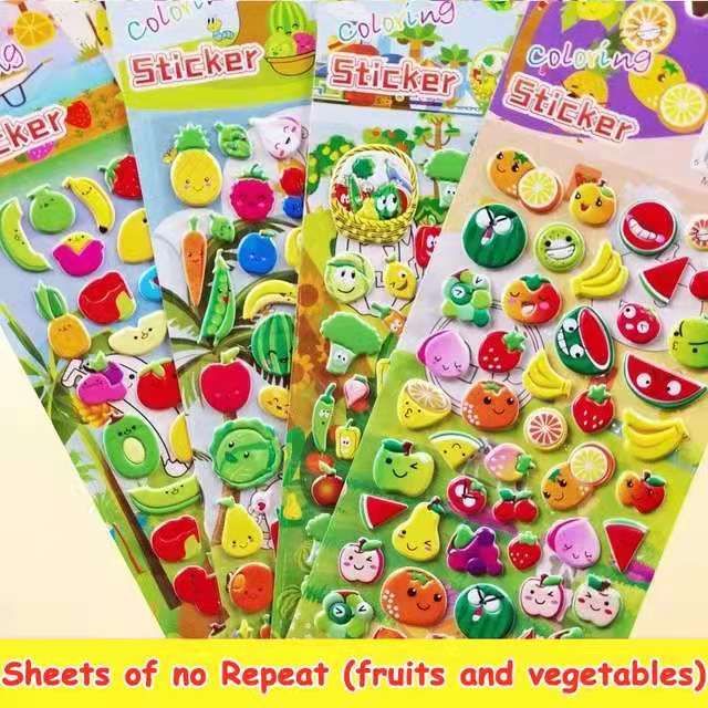 3D Child Cartoon Stickers Toy Stickers Baby Alphanumerical Love Stickers DIY Waterproof Toy Gift Princess Girl Boy Gifts