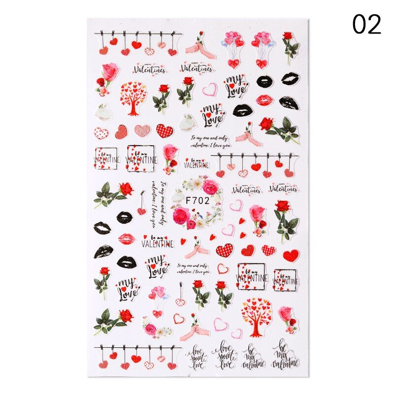 1pc 3D Nail Art Stickers Sliders Colorful Leaves Flowers Decals Design Foil Butterfly Stickers Decorations