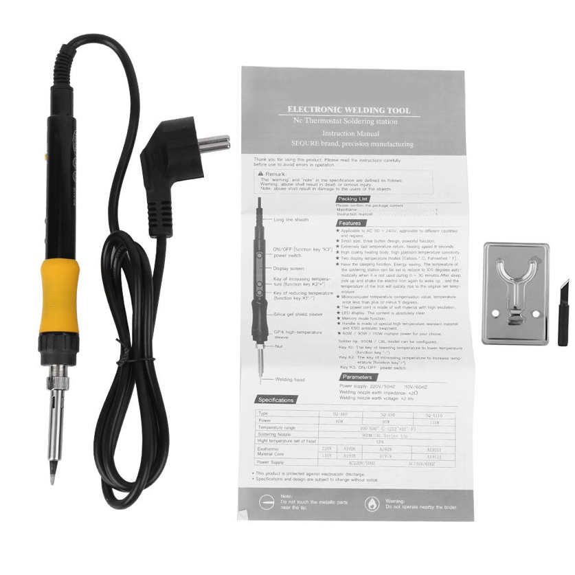 SQ‑A110 Electric Soldering Iron Internal Heat Digital Display Yellow 110W EU Plug 220V