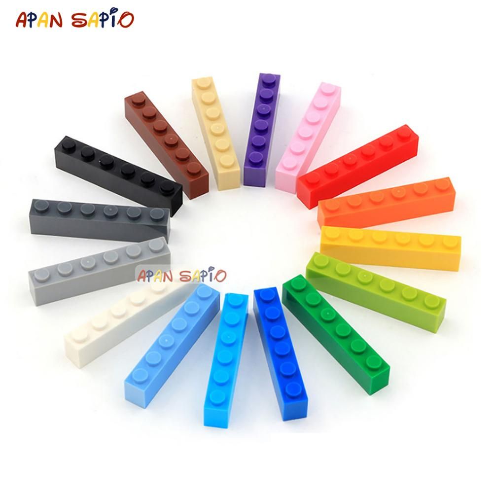 40pcs DIY Building Blocks Thick Figures Bricks 1x6 Dots Educational Creative Size Compatible With 3009 Plastic Toys for Children