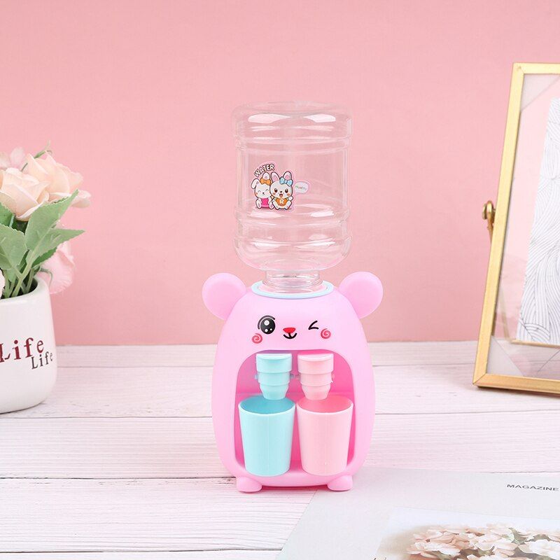 Mini Water Dispenser For Children Toy Water Juice Drinking Fountain SimulationCartoon Kitchen Toy