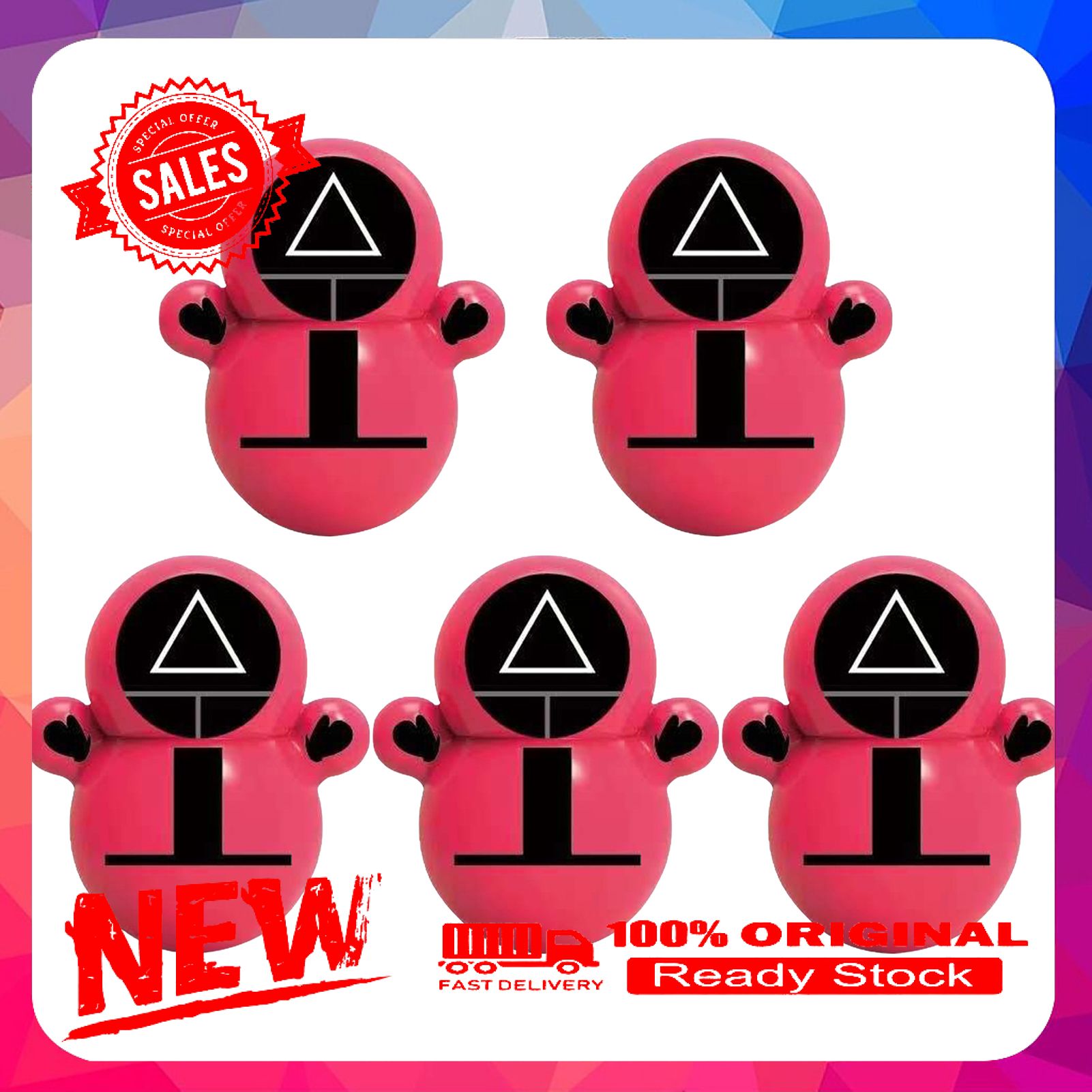 5Pcs Tumbler Toys Cartoon Party Giveaways Squid Game Tumbler Dolls Kids Toy Birthday Gift