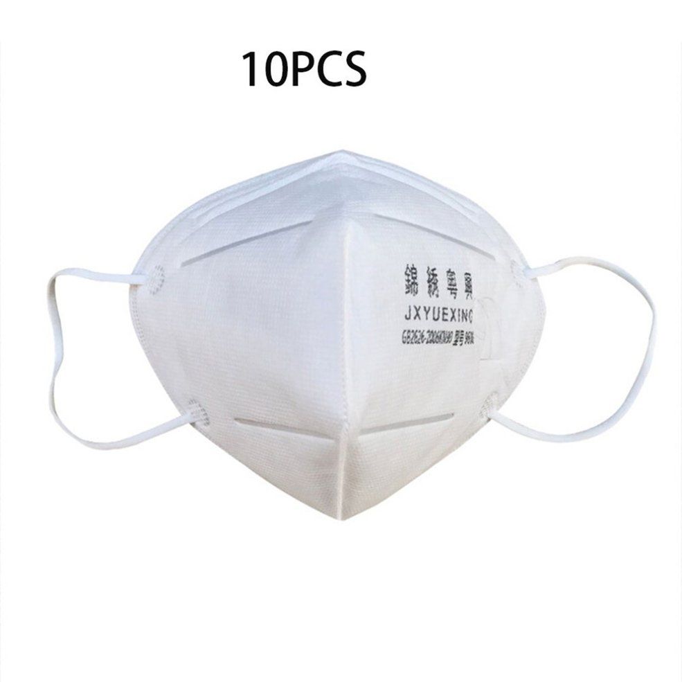 MA 10PCS/Bag Breathable Men Women Non-Woven Disposable Face Mask Anti Dust Mask-KN90 white