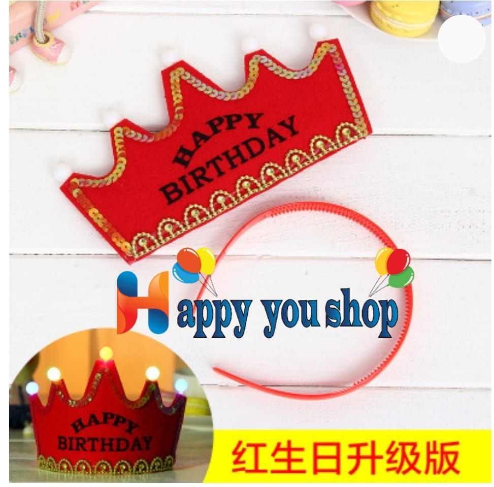 LED Light Birthday Party Hat Crown Travel Cap