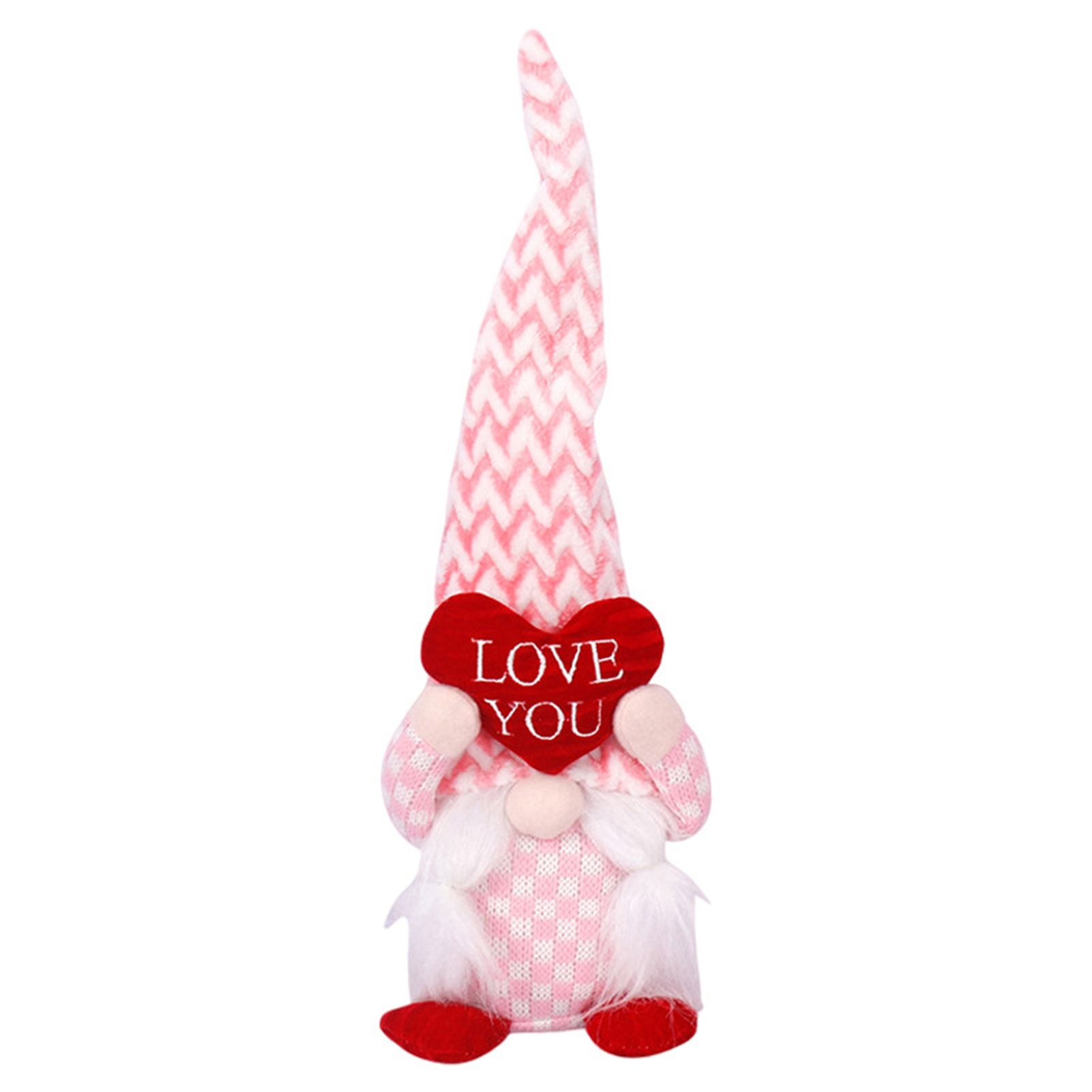 Faceless Doll Love-heart Design Festival Decor Soft Texture Gnome Old Man Doll for Valentine's Day