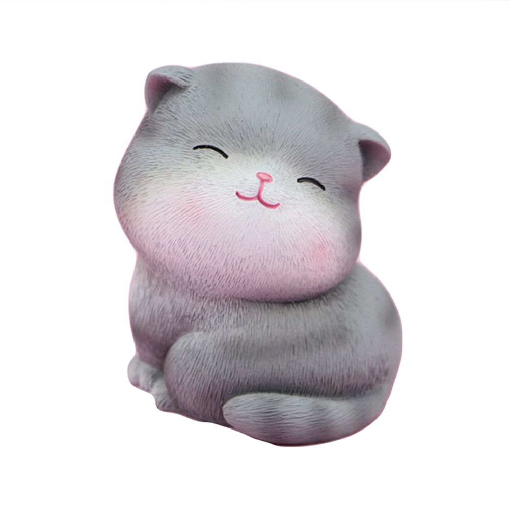Cartoon Cat Resin Miniature Figurine Micro Landscape Garden Car Dashboard Decor