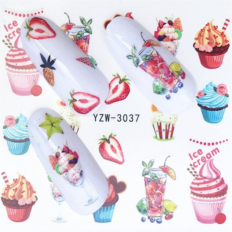 1 pcs Nail Sticker Water Decals Women White Flower Cat Butterfly Transfer Nail Art Decoration 2018 m1NS5