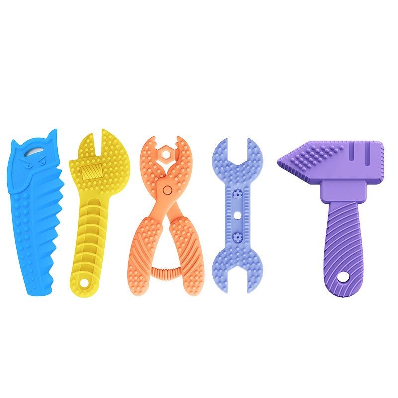 Baby Soothing Toy Safe Hammer Wrench Shape Baby Sore Gums Soothing Toy