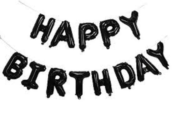 Black Foil Balloon Birthday Banner
