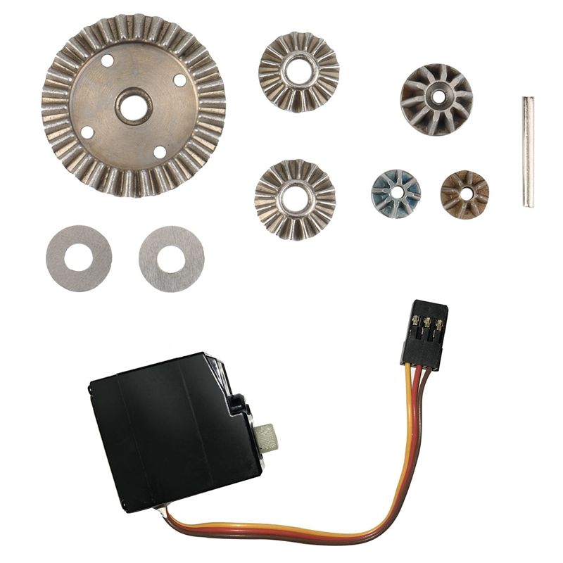 2 Set RC Car Part: 1 Pcs 3 Wire Brushless Servo & 1 Set Metal Differential Driving Gears