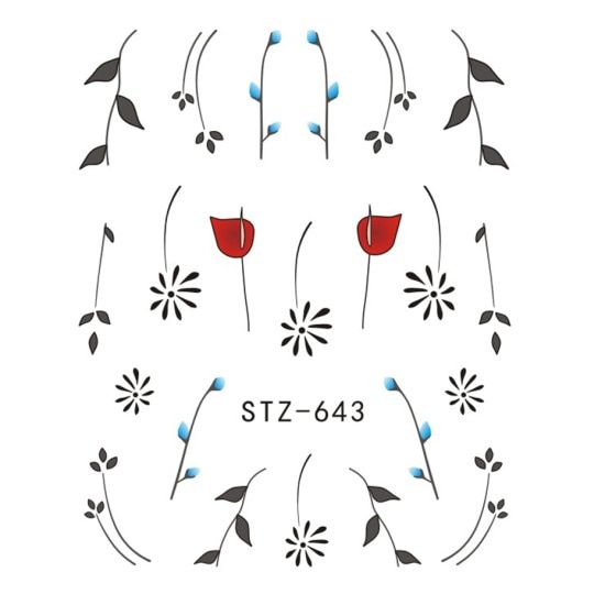 Fulll Beauty 1pcs Gradient Light Purple Rose Flower Slider Nail Decals for Watermark Manicure Polish Nail Sticker CHSTZ633-650