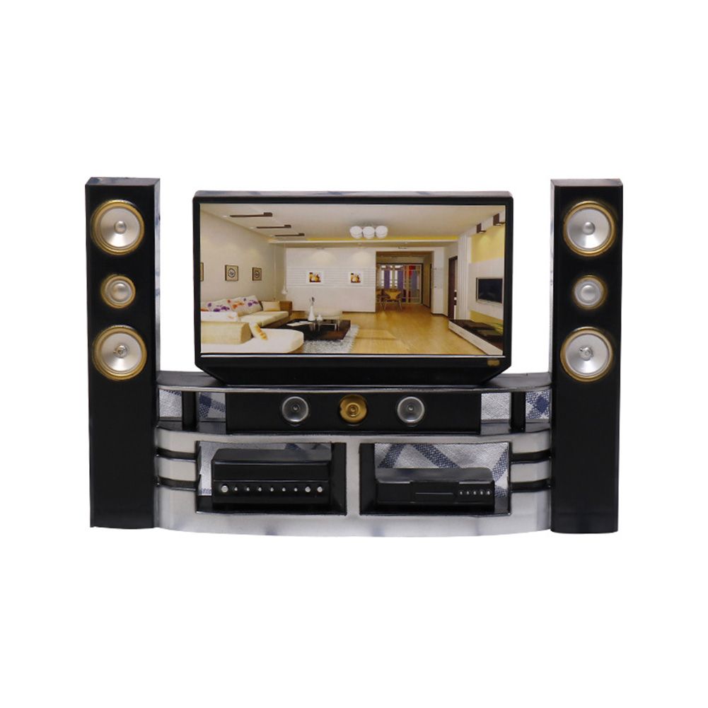 Miniature TV Speaker Appliance Set Kids Pretend Play Toy Dollhouse Accessory