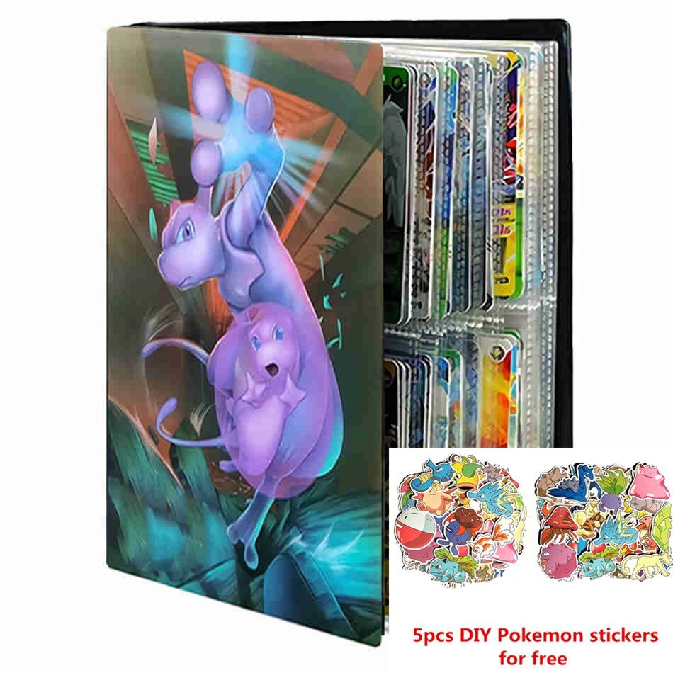 240PCS BLACK PIKACHU Pokemon Cards Album Book Cartoon Anime Card DIY Collectors Loaded List Holder Capacity Binder Folder Toys