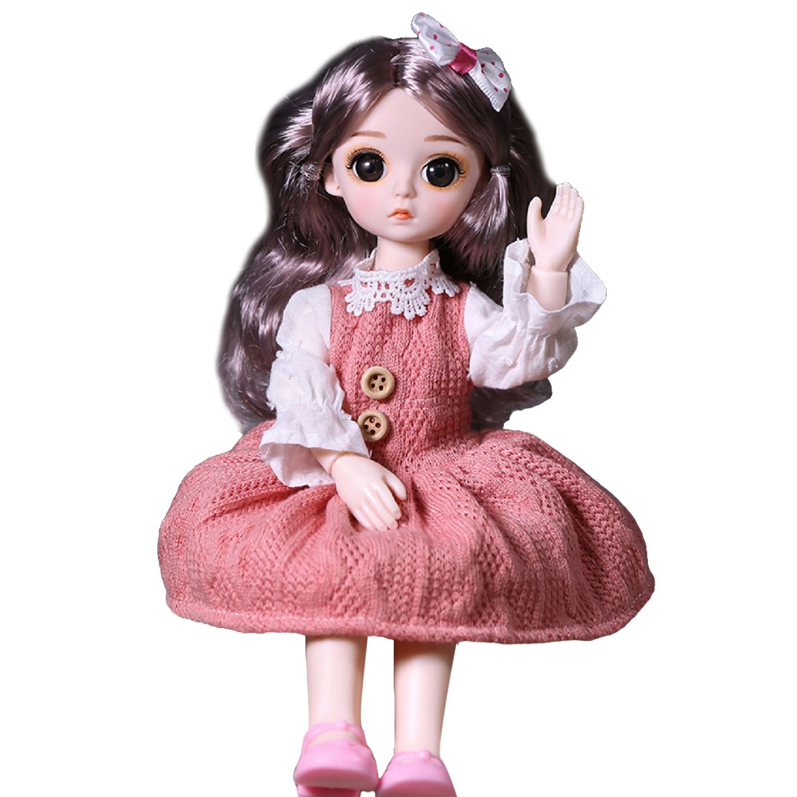 Charming BJD Doll Comfortable Grip Plastic Vivid Expression Realistic Princess Doll for Kids