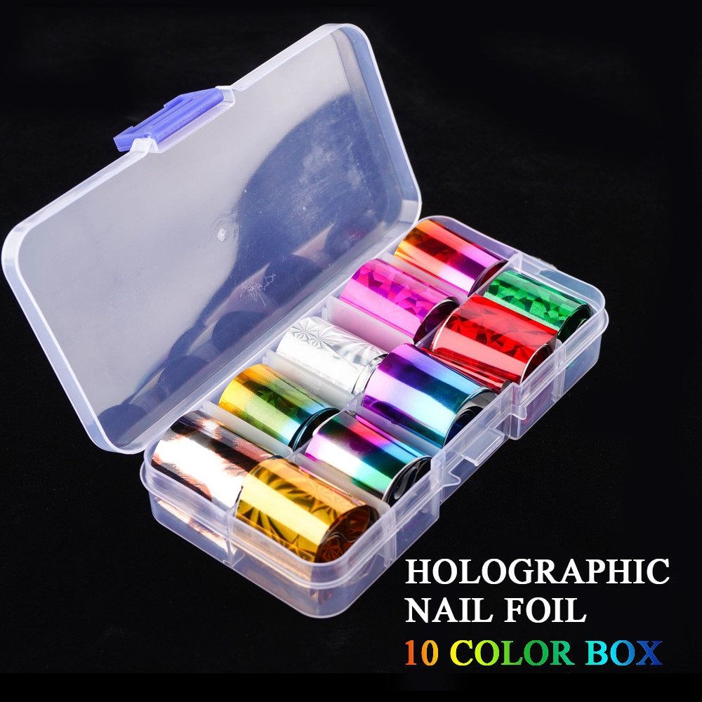 Yayoge Nail Sticker Decorations Snowflake Holographic Nail Foils Nail Art Transfer Foil Sticker Starry sky Decoration Manicure