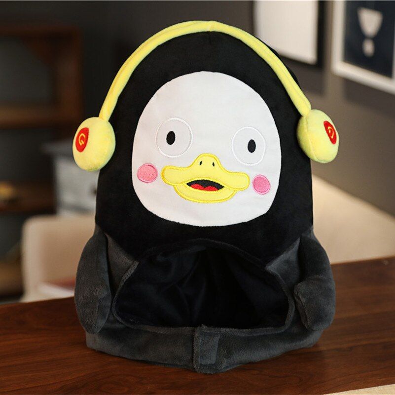 Cosplay Anime Penguin Plush Hat Fluffy Cute Pengsoo Doll Animal Headgear Mascot Halloween Costume Keep Warm Cap Mask Clothing