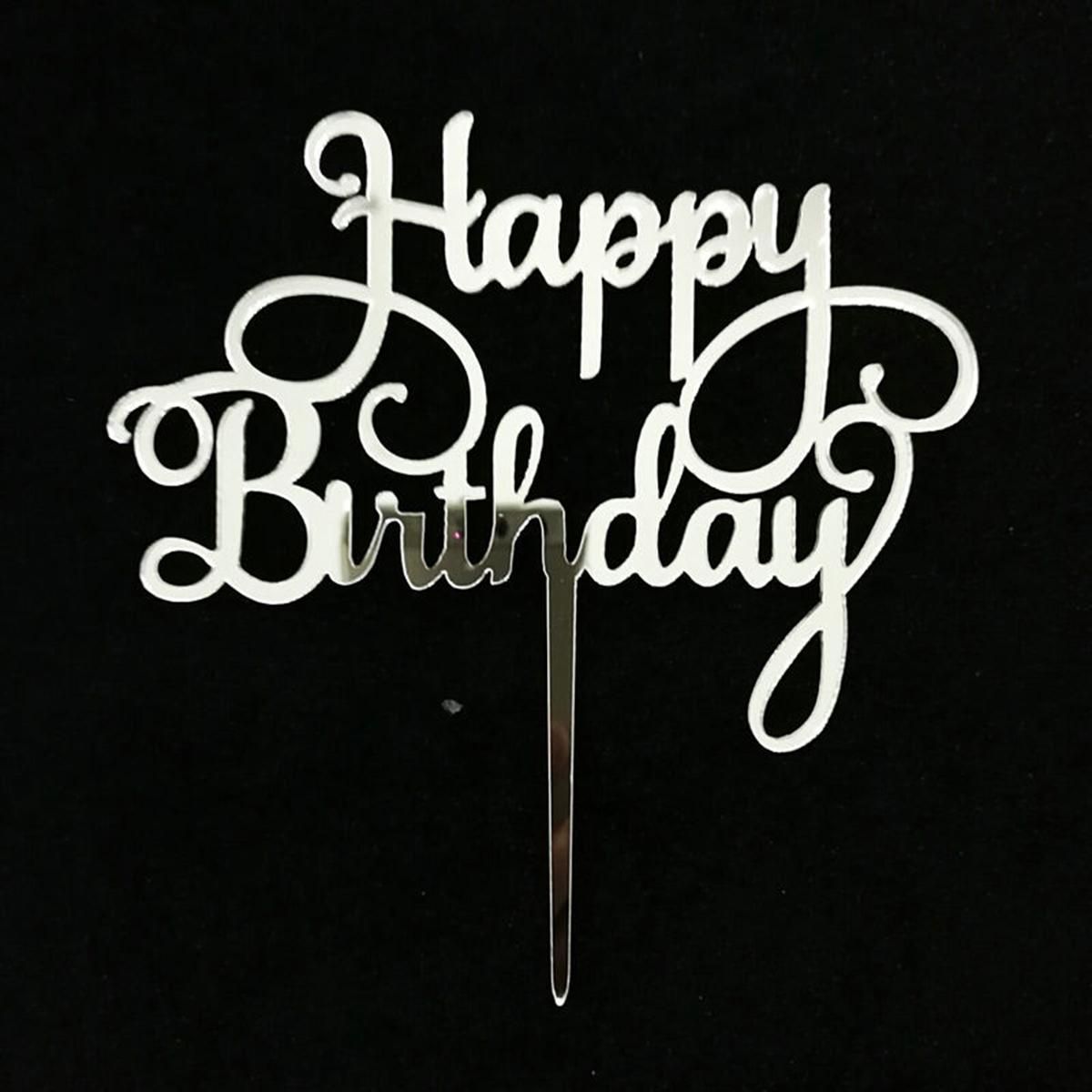 Happy Birthday Acrylic Wooden Cake Topper Birthday Cake Decor AUS Stock(null)