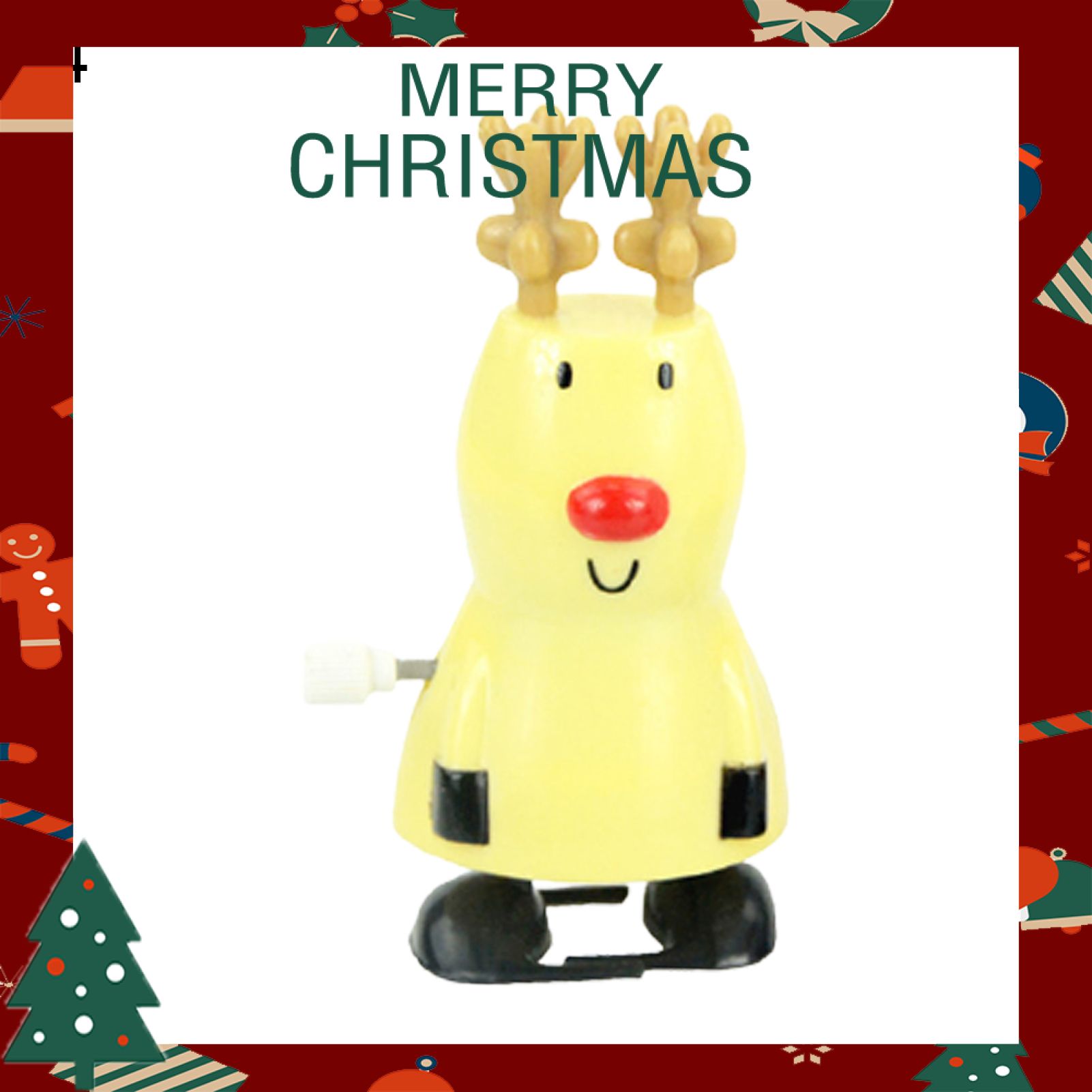 Greenhome Clockwork Toys Santa Image Christmas Themed Ornamental Adorable Clockwork Jumping Toys for Desktop