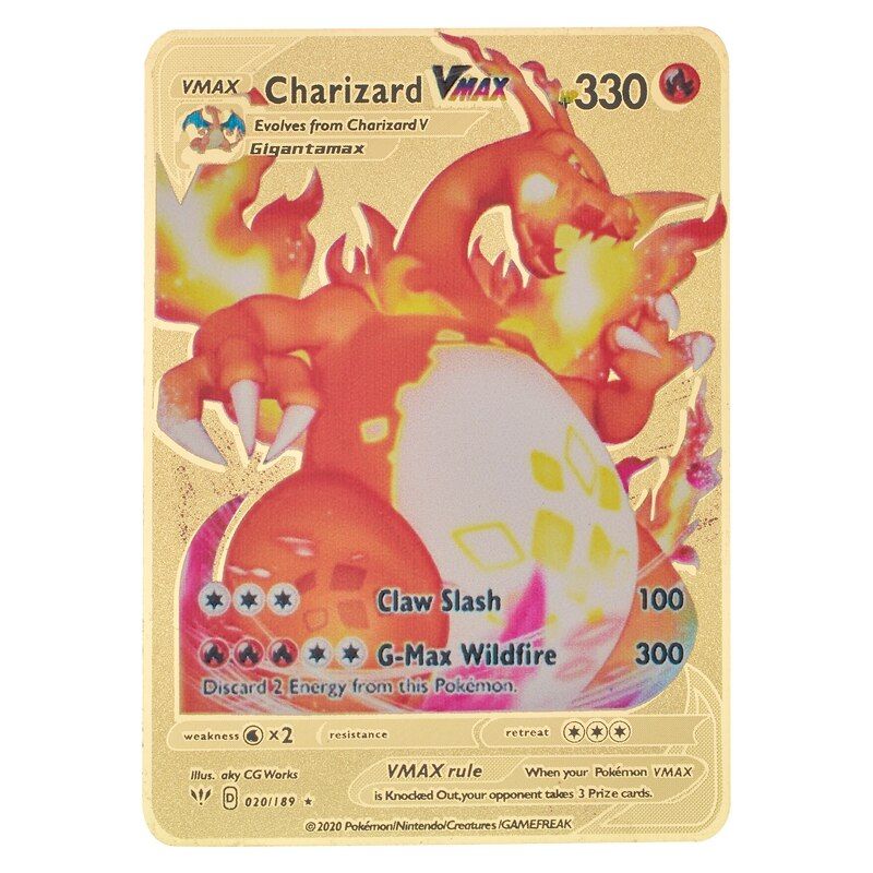 Pokemon Toys Anime Game Gold Battle Metal Card Charizard Pikachu Mew Collection Series Card Action Character Model Children Gift