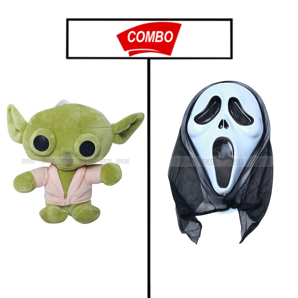 BABY YODA TEDDY WITH GHOST FACE MASK COMBO PACK FOR YOUR KIDS