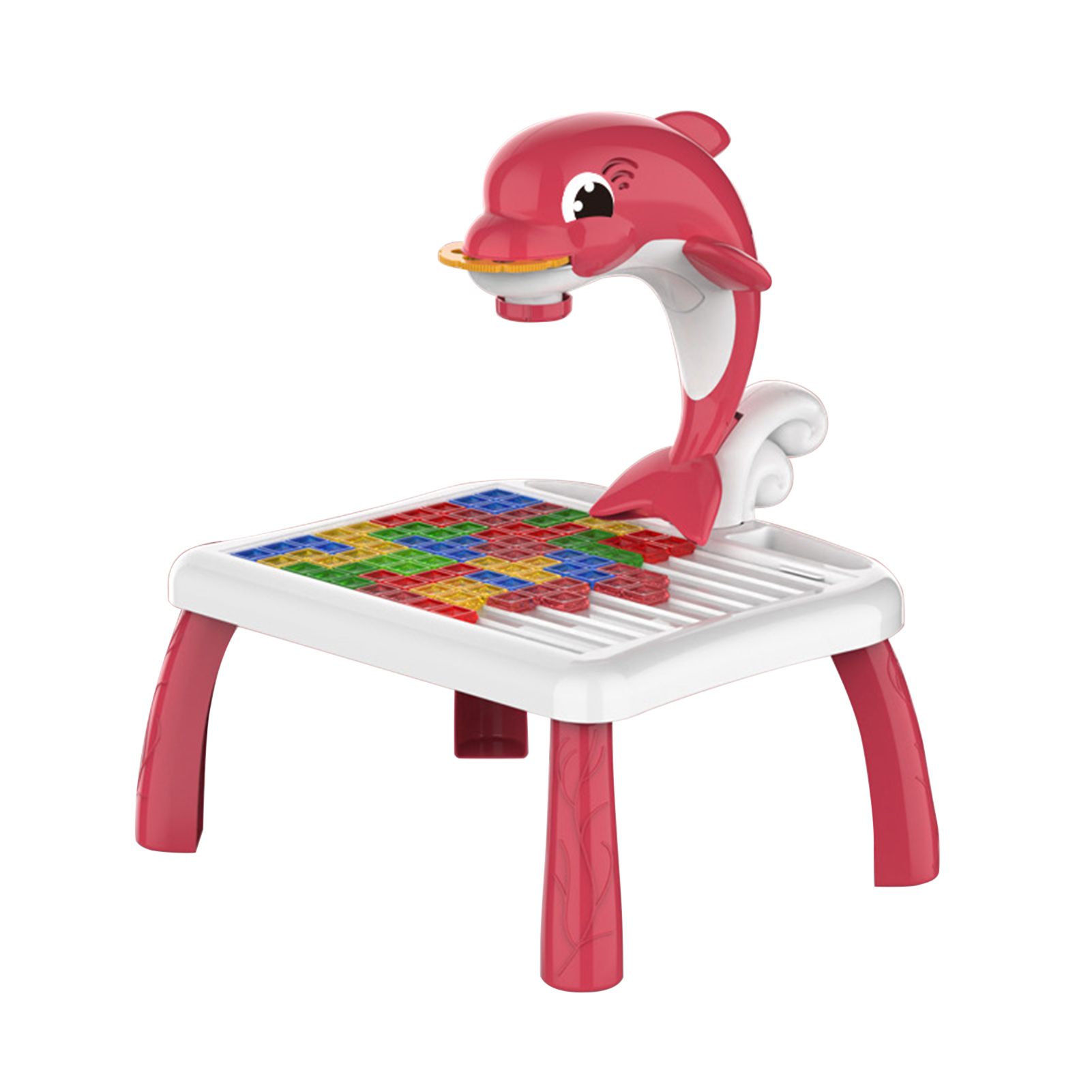 Art Projector Toy Protect Eyesight Practical Ability Children Learning Toys Projector Art Drawing Table Board with Sliding Blocks for Children