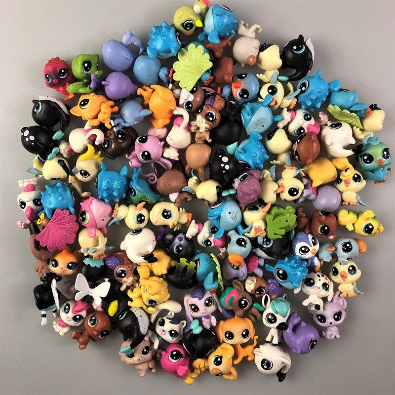 Pet Shop Lps Toys Standing Littlest Short Hair #2291 White PiGlitter kitty Anime Figure Dolls Dragon Ball